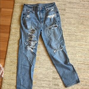 American Eagle Outfitters Light Blue Distressed Skinny Jeans